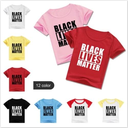 Kids Summer Baby Boy Girl Short Sleeve T Shirts Black Lives Matter Print Childrens Tshirt Casual Baby Clothes Tops Tee Customes