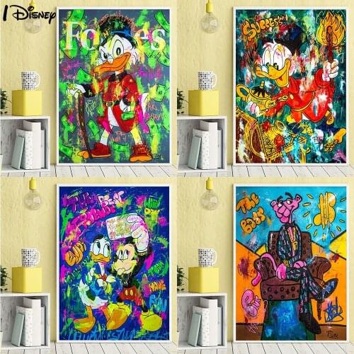 Disney Donald Duck Mickey Mouse Pink Panther Posters and Prints Canvas Painting On the Wall Art Pictures for Room Home Decor