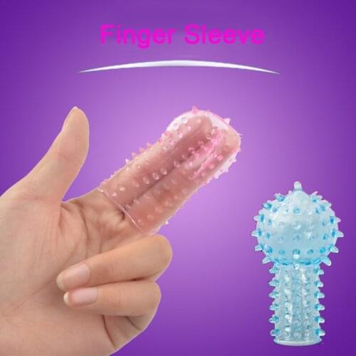 Flirting Finger Sleeve Clitoris Stimulator Masturbator Sex Products Vagina Licking Massage Finger Cap Vibrator Toys For Adults