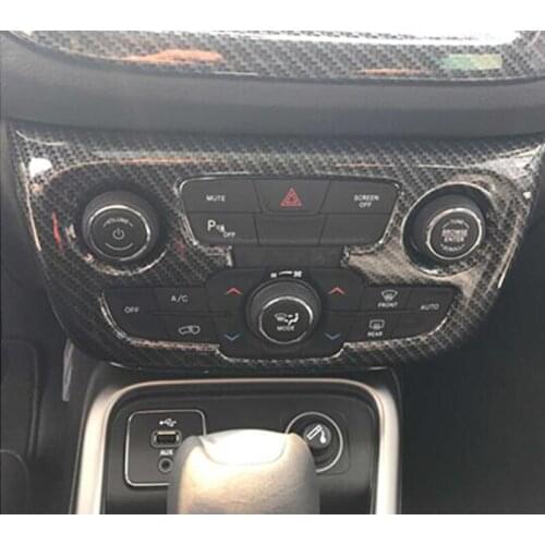 ABS Chrome For Jeep Compass 2017 2018 Accessories Car Air Conditioner Switch Panel Frame Decoration Cover Trim Sticker Styling