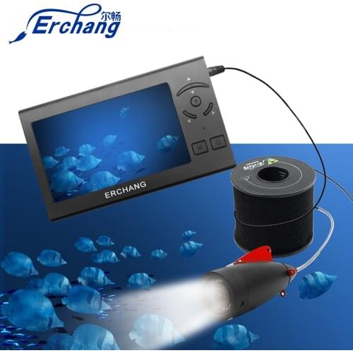 Erchang 4.3 inch 1000TVL Underwater Fishing Camer Fish Finder 30M Cable 8pcs White Led Lamp FishFinder Ice Fishing Camera