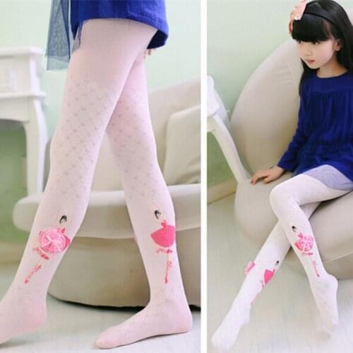 Lace Flower Soft Cotton Long Socks Without bone Children pantyhose girls bottoming socks white cotton ballet socks cotton knit