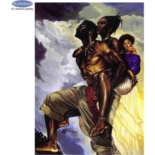 Full drill square round diamond painting rhinestones pictures Diamond mosaic African people diy diamond embroidery needlework