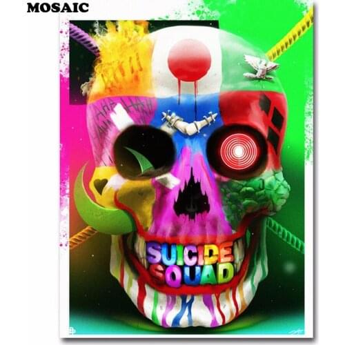Mosaic DIY Diamond Embroidery Skull,Diamond Painting Abstract People Diamond Mosaic Embroidery With Home Decoration