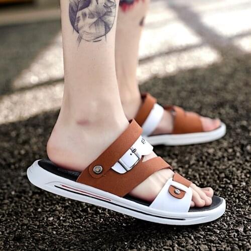 2019 New Summer Mens Sandals Trend Casual Fashion Wild Driving Sandals Outside Wearing Dual-use Beach Slippers