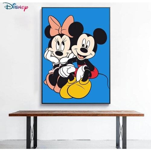 Disney Full Circle Diamond Painting Cartoon Diamond Cross Stitch Mosaic Mickey Mouse Exquisite Home Decoration Gift Diy 5D