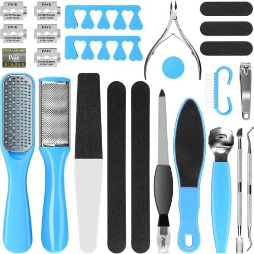 Professional Pedicure Kit 20 in 1 Pedicure Tools Stainless Steel Washable Foot Care Kit Dead Skin Remover FootSpa Set at Home
