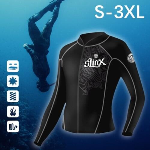 2mm Swimming Neoprene Wetsuit Jacket Long Sleeve Front Zip Thermal Winter Weisuit Snorkeling Surfing Scuba Diving for Men Women