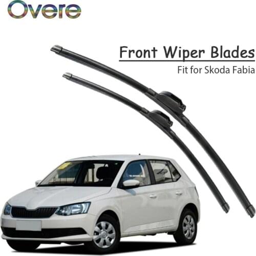 Overe 1Set Rubber Car Front Wiper Blade Kit For Skoda Fabia MK3 MK2 MK1 2017 2016-2002 Original replace Accessories