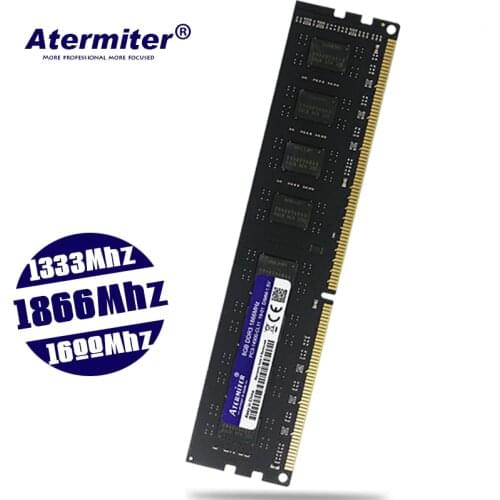 Atermiter DDR3 2GB 4GB 8GB PC3 1333 1600 1333MHZ 1600MHZ 10600 12800 2G 4G 8G RAM PC Memory RAM Memoria Module Computer Desktop