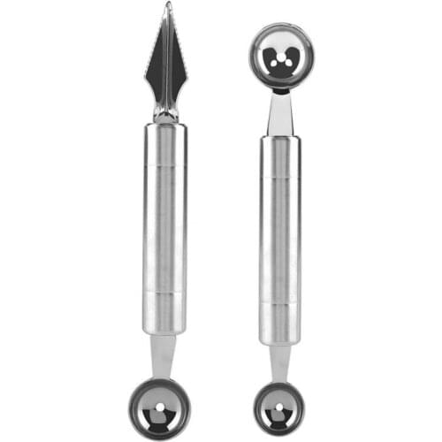 Stainless Steel Double-end Melon Baller Scoop Fruit Spoon Ice Cream Sorbet cozinha Cooking Tool kitchen accessories gadgets