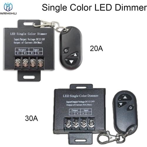 DC12-24V 3 Keys 20A 30A LED Dimmer Wireless RF Remote Control Switch Controller For Single Color Led Light With