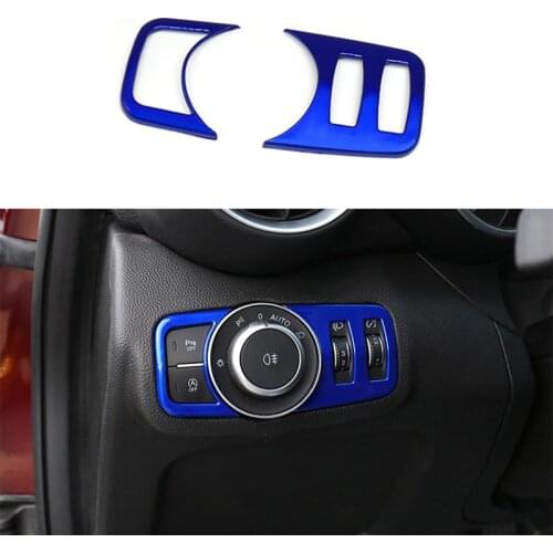 Carbon Fiber Car Headlight Adjustment Decorative Frame Button Sticker Interior Decoration Accessories for Alfa Romeo Giulia