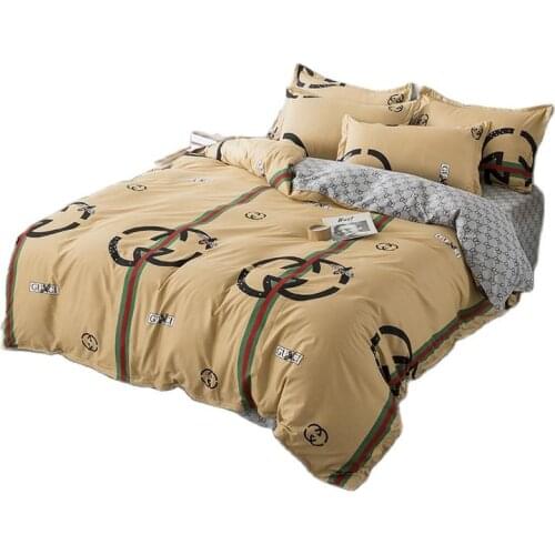 Luxury Bedding Duvet Cover Bed Sheet Pillowcase Full King Queen Twin Size Brief Stripe Set