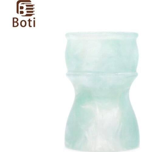 Boti Brush-Shaving Brush Green Ice Flowers Resin Handle Beard Cleaning Tools Handmade Mens Shaving Kit