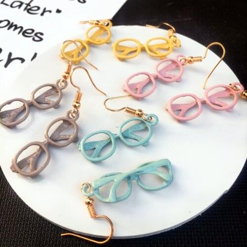 Cute Glasses Flame Drop Earrings Colorful Sunglasses Eyewear Charm Pendant Earrings Brincos de meninas Girls Summer Jewelry