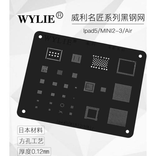 Wylie BGA Reballing Stencil for ipad 6 Air2 5 Air 4 3 2 mini pro 12.9 10.5 9.7 IC Chip Power U2 NAND PCIE