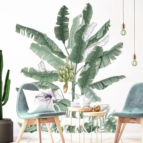 Tropic Banana Tree Wall Stickers Home Living Room Bedroom Decor Pastoral Plant Art Wall Decals Sofa Backdrop Wall Decoration