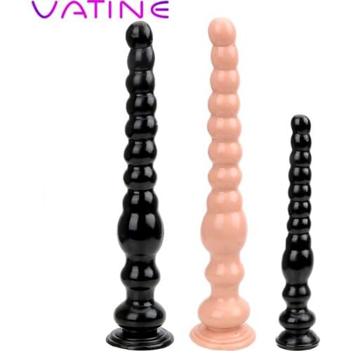 VATINE Masturbation With Suction Cup Butt Plug Anus Backyard Beads Prostata Massage Large Dildo Sex Toys For Woman And Men