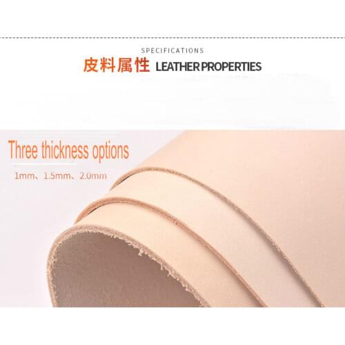 Diy handmade top layer leather Dyesable tanned leather material 1-2mm thickness