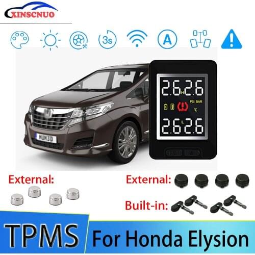 XINSCNUO Car Electronics Wireless For Honda Elysion TPMS Tire Pressure Monitoring System Sensor LCD Display