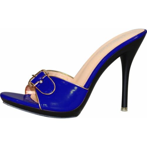 Shoes slippers women 2021 high heels sexy 11 cm snake print sequined cloth plus size womens shoes 42 ladies slippers