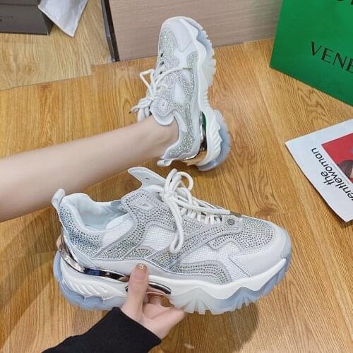 NEW Womens Wedges Sneakers Vulcanize Shoes Sequins Shake Shoes Fashion Girls Sport Shoes Woman Sneakers Shoes Woman Footwear