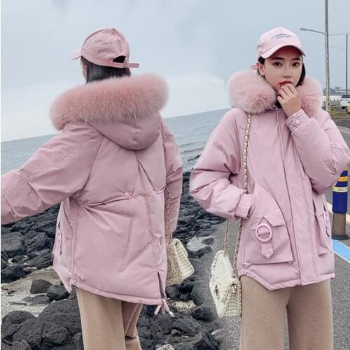 Women Fashion Short parkas winter Padded Jacket Coat Lady Leisure style Loose Jacket Pocket Hooded Warm Coat Chamarras De Mujer