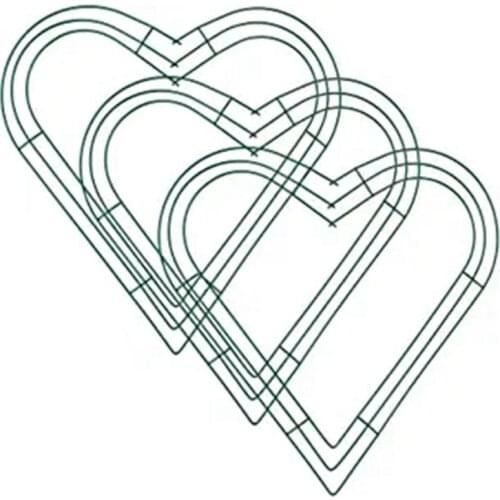 3 Pack Heart Metal Wreath 12 Inch Heart-Shaped Wire Wreath Frame for Home Wedding Valentines Day DIY Crafts