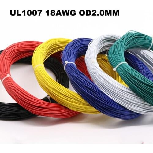 5M/LOT Ul1007 18awg environmental protection PVC tinned copper American standard wire connecting wire electronic wiring