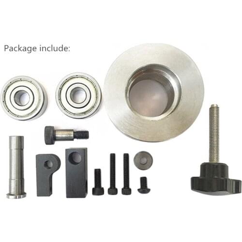 50mm 2 Bearing DIY Adjustable Double Bearing Driven Wheel Belt Sander Conveyor Guide Wheel Assembly Accessories Parts Tools Kit