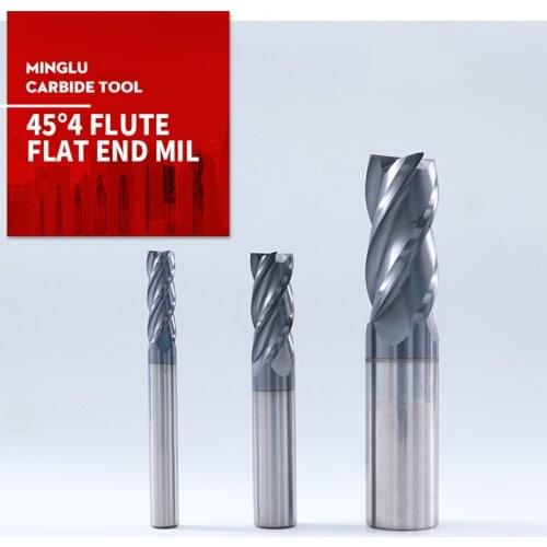 55 degree ultrafine tungsten steel milling cutter CNC numerical control tool alloy coating end milling cutter flat bottom cutter