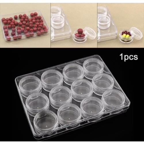 5g Round bottles Waterproof Portable Transparent PP Plastic Storage Box with Outer Box for Tools / Home