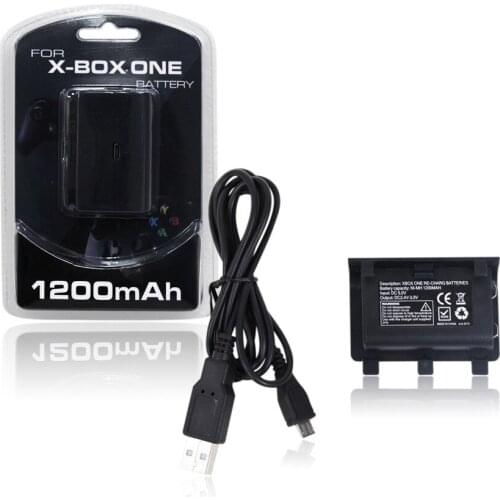 1Pcs 1200mAh Rechargeable Replacement Battery Pack+USB Cable for Microsoft XBOX ONE Wireless Controller Gamepad Xbox Joystick