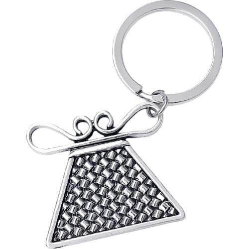 Antique Silver Plated Metal Thailand Hill Tribe Amulet Hmong Jewelry Spirit Soul Lock Key Chains & Key Rings