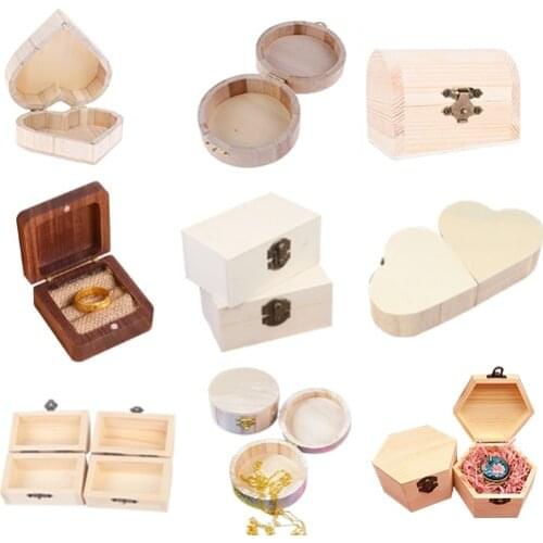 Wooden Paulownia Box Postcard Storage Organizer Box Retro Jewelry Box Desktop Handmade Wood Clamshell Storage Hand Decoration