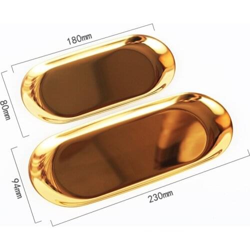 Dessert plate Storage Serving Tray Platter Stainless Steel Snack Tray Metal Storage Gold Decoration Home Organizer colourful