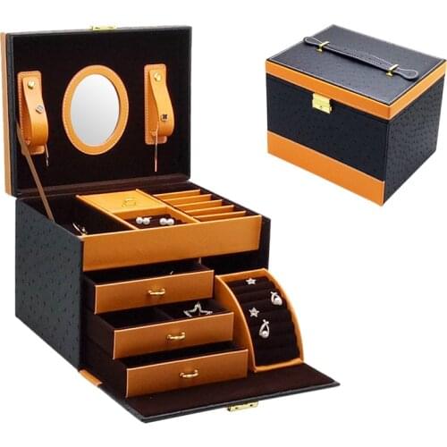 Travel Display Jewelry Organizer Box Luxury Multi Function Large Capacity Women Jewellery and Makeup Storage Case