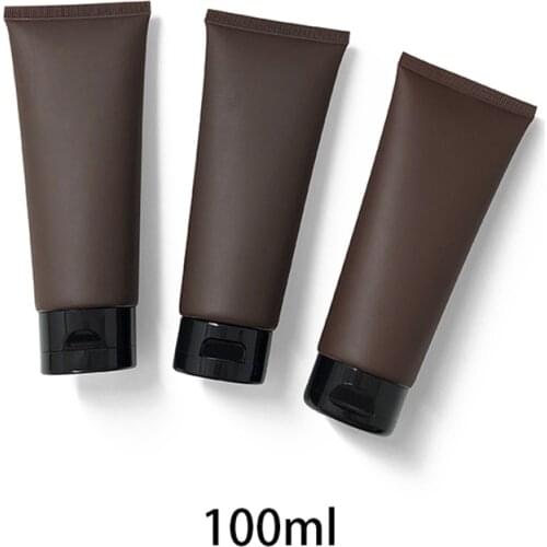 10pcs 100ml Matte Brown Empty Plastic Squeeze Bottle 100g Frost Cosmetic Soft Tube Body Cream Packaging Container Free Shipping