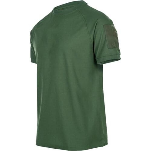 New Summer Men T-shirt Round Neck All Match T-shirt Solid Color Quick Drying Military Short Sleeve Blouse Top for Training