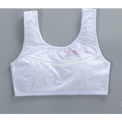 Girls' cotton vest bra without steel ring developmental student bra 8 to 18 year old girls training bras for girls