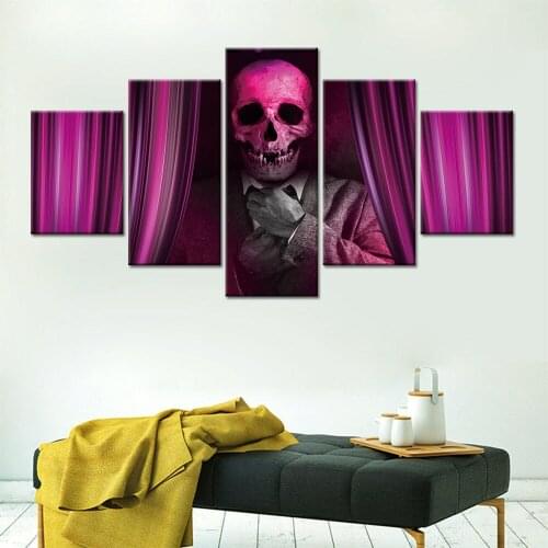 Canvas Pictures Home Decor 5 Pieces Horror Skull Halloween Pumpkin Paintings Modular HD Prints Abstract Poster Wall Art