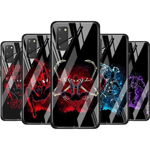 Marvel Cool Superhero Tempered Glass Cover For Samsung Galaxy S20 S10 S9 S8 S10E FE Ultra Plus Lite 5G Phone Case