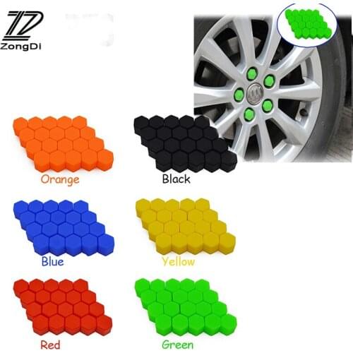 ZD 20Pcs For Renault Megane 2 3 Duster VW Touran Passat B6 Golf 7 T5 T4 Fiat 500 Silicone Car Wheel Hub Screw Valve Caps Covers