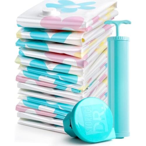 10PCS SET Vacuum Compression Bag Set Distribution Pump Quilt Storage Vacuum Bag Underbed Storage Cut Down Bag