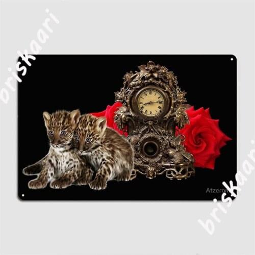 Tiger Kittens Metal Sign Garage Decoration Home Cinema Garage Retro Tin Sign Poster
