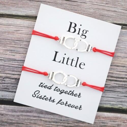 Best Friend Gift Multilayer Partners In Crime Bracelet Handcuff Jewelry Friendship Bracelet for Friend with Card