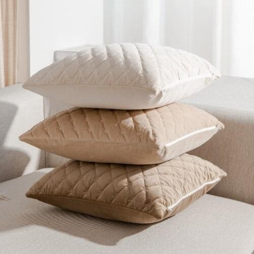 Soft Velvet Pillow Covers Luxury Home Decorative Cushion Cover Ivory Yellow Green Blue Beige For Sofa Chair Couch 45x45cm