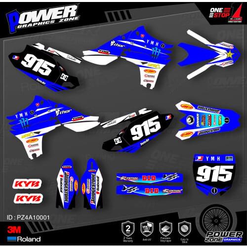 PowerZone Custom Team Graphics Backgrounds Decals 3M Stickers Kit For YAMAHA 2010-2013 YZF450 001