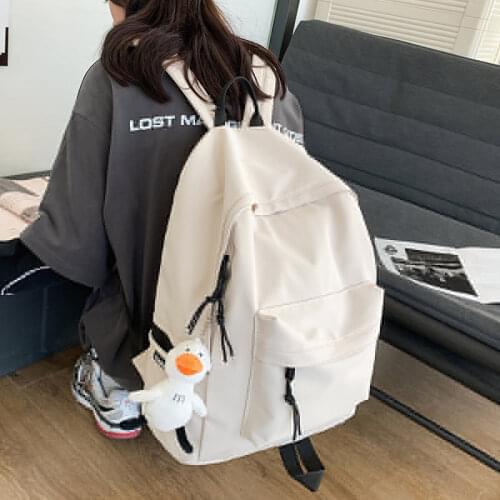 HOCODO Nylon Women Backpack Solid Color Casual Quality School Bag Female Student School Backpack Travel Bagpack Large Backbag